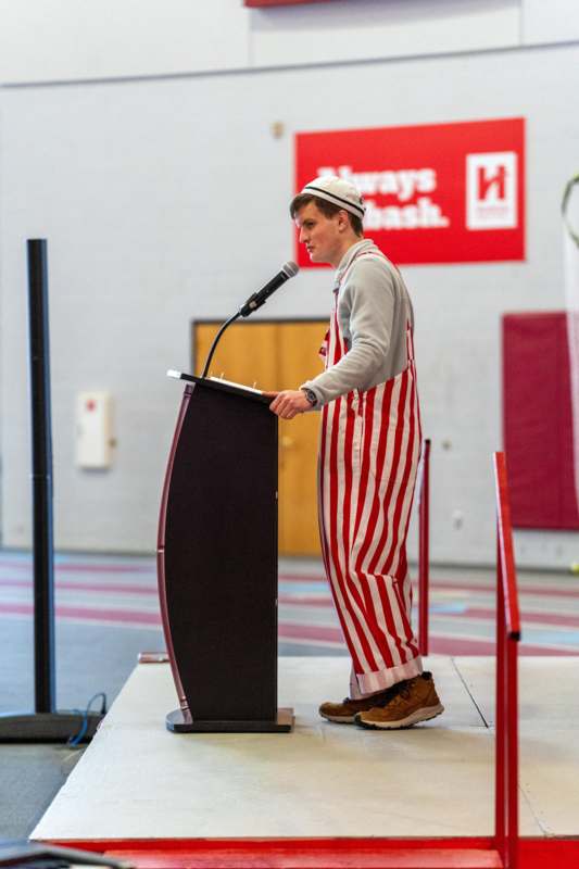 a man standing at a podium