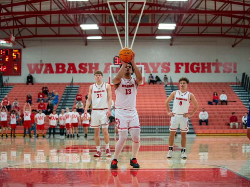 a basketball player in a gym