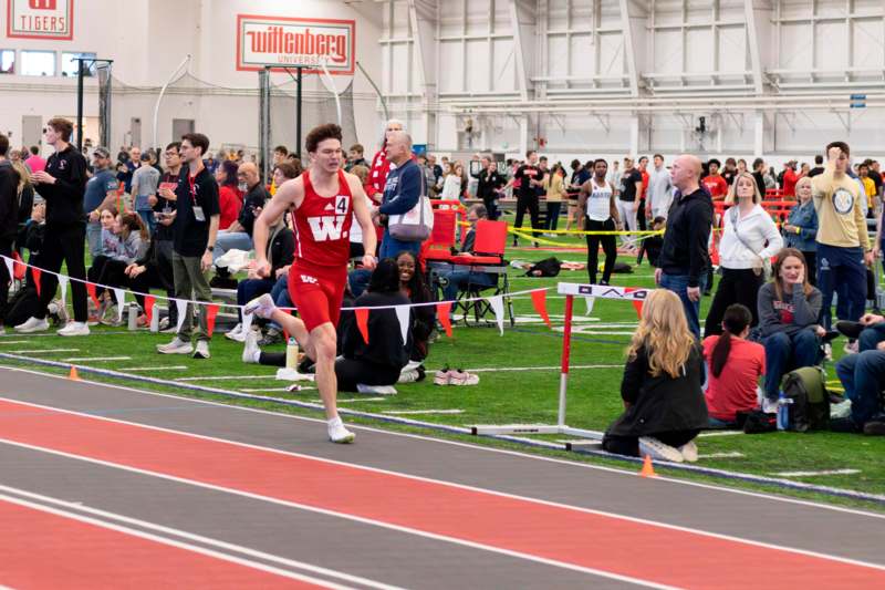 a man running on a track
