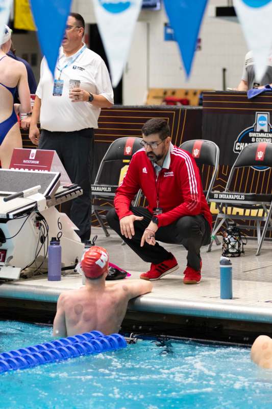 a group of people in a swimming pool