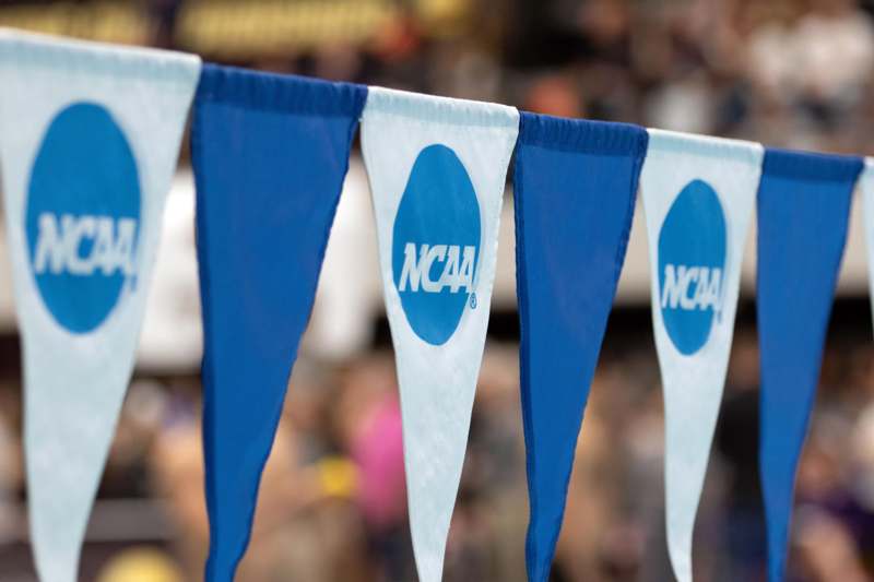 a group of blue and white pennants