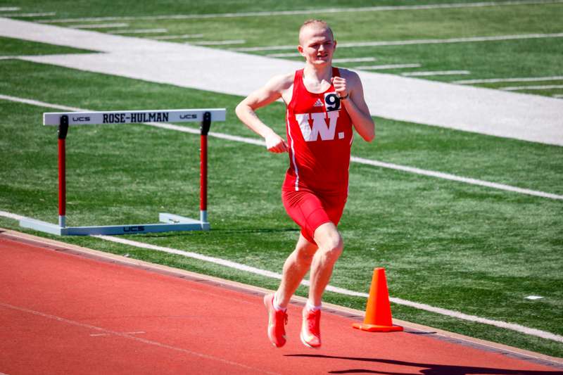 a man running on a track