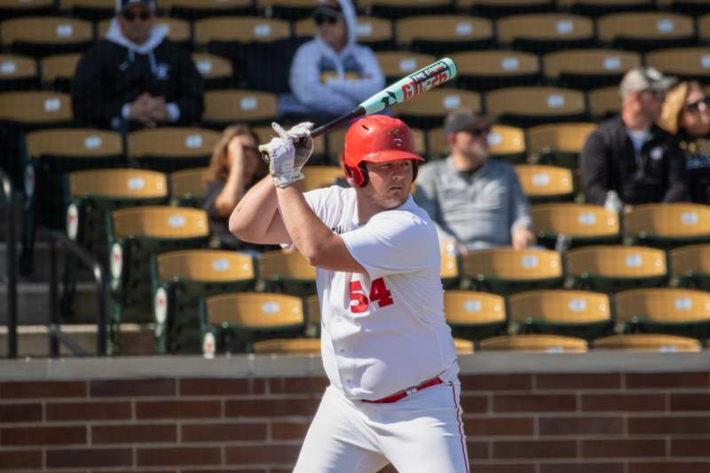 a man holding a baseball bat