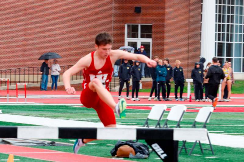 a man running on a track