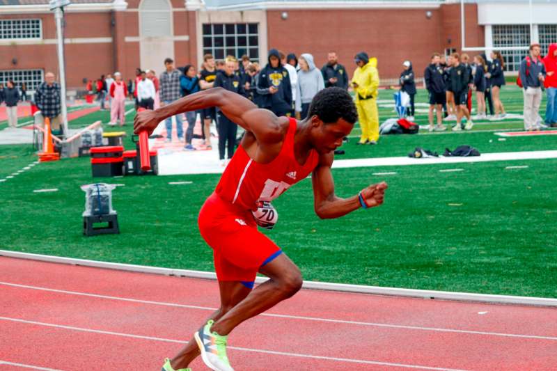 a man running on a track
