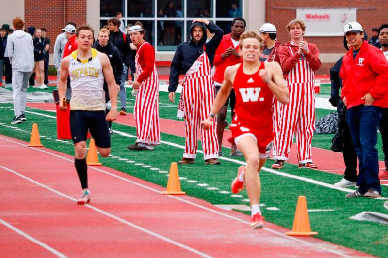 a group of people on a track