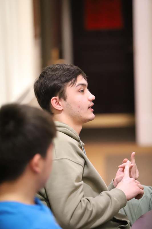 a man sitting in a room
