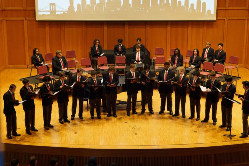 a group of people performing in a concert