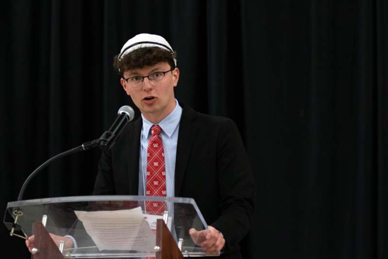 a man speaking into a microphone