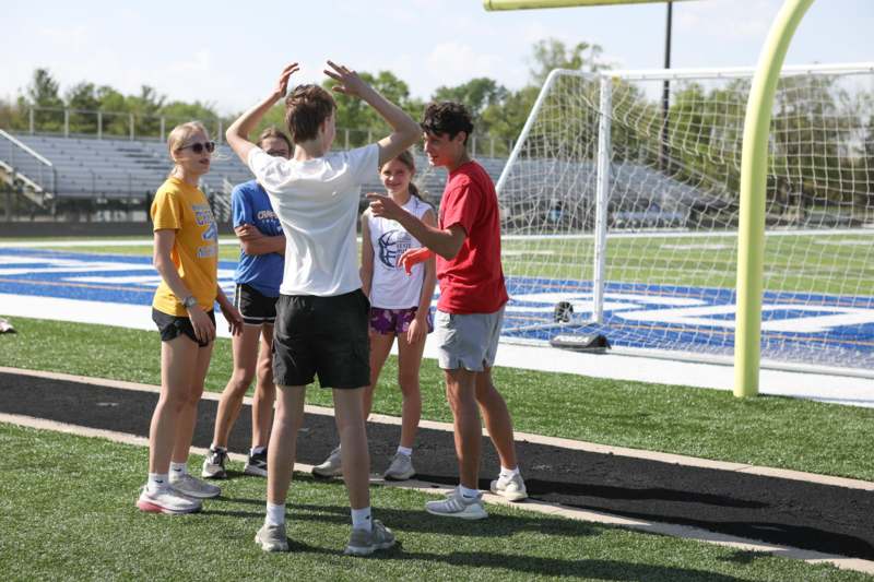 a group of people on a field