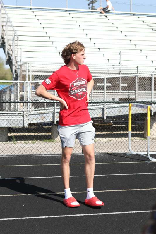 a man standing on a track