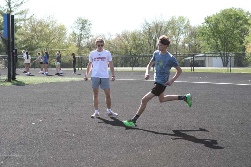 a man running on a track