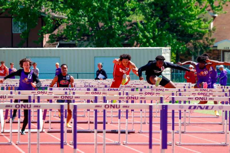 Track and Field at Olivet Nazarene - Apr 25, 2026 - a group of people running on a track