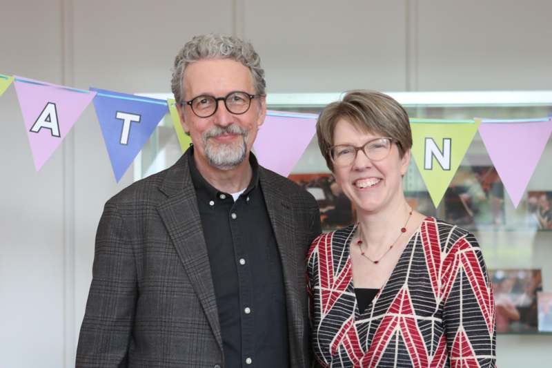 Michael Abbott Retirement Reception 2026 - a man and woman standing together smiling