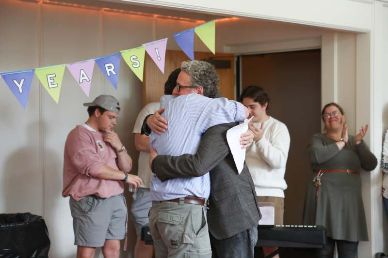 a group of people hugging