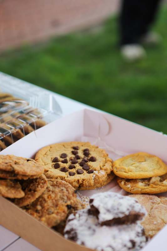 a box of cookies on a table