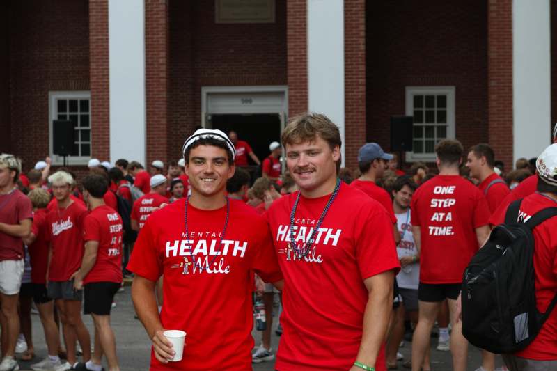 Mental Health Mile 2026 - two men wearing red shirts