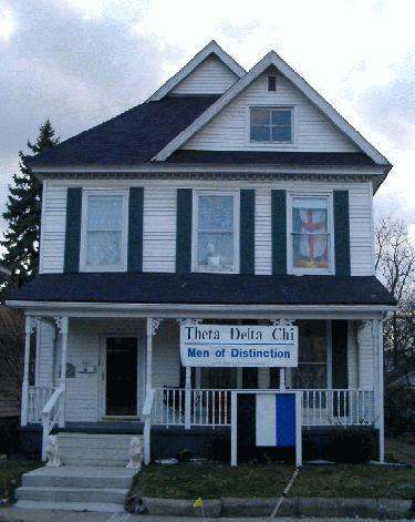 a house with a sign on the front